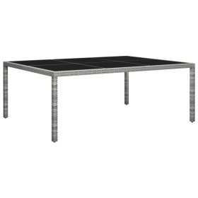 Mesa de comedor de jardín ratán sintético gris 200x150x74 cm en Mesas de jardín | Comprar online en Foru.es