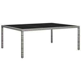 Mesa de comedor de jardín ratán sintético gris 200x150x74 cm en Mesas de jardín | Comprar online en Foru.es