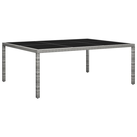 Mesa de comedor de jardín ratán sintético gris 200x150x74 cm en Mesas de jardín | Comprar online en Foru.es