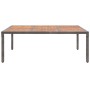 Mesa de jardín ratán PE y madera de acacia gris 200x150x74 cm en Mesas de jardín | Comprar online en Foru.es