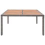 Mesa de jardín ratán PE y madera de acacia gris 200x150x74 cm en Mesas de jardín | Comprar online en Foru.es