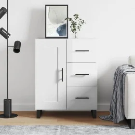 Aparador de madera contrachapada blanco brillante 69,5x34x90 cm de vidaXL, Aparadores - Ref: Foro24-830286, Precio: 109,14 €,...