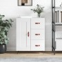 Aparador de madera contrachapada blanco brillante 69,5x34x90 cm de vidaXL, Aparadores - Ref: Foro24-830230, Precio: 100,54 €,...