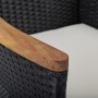 Set comedor jardín 5 pzas ratán sintético y madera acacia negro en Conjuntos de jardín | Comprar online en Foru.es