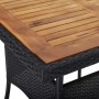 Mesa comedor para jardín ratán sintético madera de acacia negro en Mesas de jardín | Comprar online en Foru.es