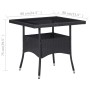 Mesa de comedor para jardín ratán sintético y vidrio negro en Mesas de jardín | Comprar online en Foru.es