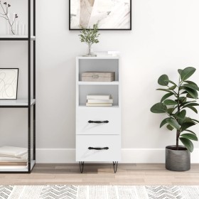 Aparador de madera contrachapada blanco brillante 34,5x34x90 cm de vidaXL, Aparadores - Ref: Foro24-828662, Precio: 55,47 €, ...
