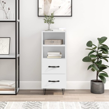 Aparador de madera contrachapada blanco brillante 34,5x34x90 cm de vidaXL, Aparadores - Ref: Foro24-828662, Precio: 55,47 €, ...