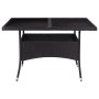 Mesa de comedor de jardín ratán sintético y vidrio negro en Mesas de jardín | Comprar online en Foru.es