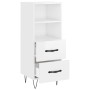 Aparador de madera contrachapada blanco brillante 34,5x34x90 cm de vidaXL, Aparadores - Ref: Foro24-828662, Precio: 55,47 €, ...