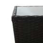 Mesa de centro ratán PE y vidrio templado negro 41,5x41,5x43 cm en Mesas de jardín | Comprar online en Foru.es