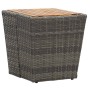 Mesa de centro ratán PE y madera de acacia gris 41,5x41,5x43 cm en Mesas de jardín | Comprar online en Foru.es