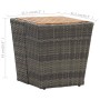 Mesa de centro ratán PE y madera de acacia gris 41,5x41,5x43 cm en Mesas de jardín | Comprar online en Foru.es