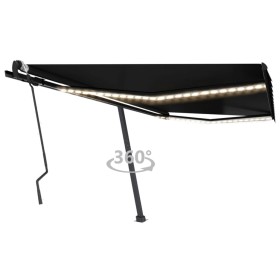 Toldo retráctil manual con LED gris antracita 400x300 cm en Toldos | Comprar online en Foru.es