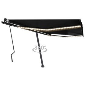 Toldo retráctil manual con LED gris antracita 400x300 cm en Toldos | Comprar online en Foru.es