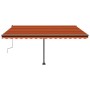 Toldo manual retráctil con LED naranja y marrón 400x300 cm en Toldos | Comprar online en Foru.es