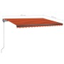 Toldo manual retráctil con LED naranja y marrón 400x300 cm en Toldos | Comprar online en Foru.es