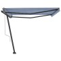 Toldo de pie automático azul y blanco 400x300 cm en Toldos | Comprar online en Foru.es