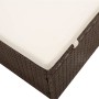 Tumbona con toldo y cojín de ratán sintético marrón en Tumbonas | Comprar online en Foru.es
