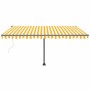Toldo de pie automático amarillo y blanco 400x300 cm en Toldos | Comprar online en Foru.es