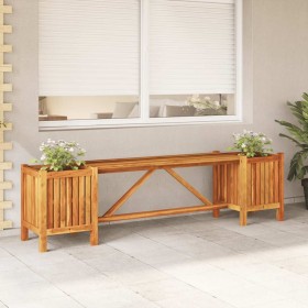 Banco de jardín con 2 jardineras acacia maciza 150x30x40 cm en Bancos de jardín | Comprar online en Foru.es