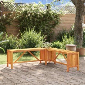 Banco de jardín con 2 jardineras acacia maciza 117x117x40 cm en Bancos de jardín | Comprar online en Foru.es