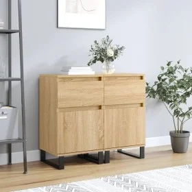 Aparadores 2 uds madera de ingeniería roble Sonoma 40x35x70 cm de vidaXL, Aparadores - Ref: Foro24-831171, Precio: 82,11 €, D...