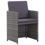 Set comedor de jardín 13 piezas y cojines ratán sintético gris en Conjuntos de jardín | Comprar online en Foru.es