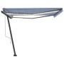 Toldo automático LED sensor de viento azul y blanco 400x300 cm en Toldos | Comprar online en Foru.es