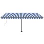 Toldo automático LED sensor de viento azul y blanco 400x300 cm en Toldos | Comprar online en Foru.es