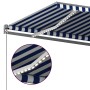 Toldo automático LED sensor de viento azul y blanco 400x300 cm en Toldos | Comprar online en Foru.es
