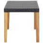 Banco de jardín ratán sintético y madera de acacia negro 120 cm en Bancos de jardín | Comprar online en Foru.es