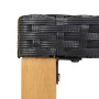 Banco de jardín ratán sintético y madera de acacia negro 120 cm en Bancos de jardín | Comprar online en Foru.es