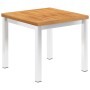 Mesa auxiliar jardín madera acacia acero inoxidable 45x45x38cm en Mesas de jardín | Comprar online en Foru.es