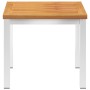 Mesa auxiliar jardín madera acacia acero inoxidable 45x45x38cm en Mesas de jardín | Comprar online en Foru.es