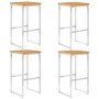 Taburetes de bar 4 uds madera maciza acacia y acero inoxidable en Sillas de jardín | Comprar online en Foru.es