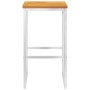 Taburetes de bar 4 uds madera maciza acacia y acero inoxidable en Sillas de jardín | Comprar online en Foru.es