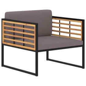 Sillas jardín 2 uds y cojines madera maciza acacia gris oscuro en Sillas de jardín | Comprar online en Foru.es