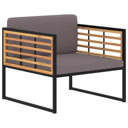 Sillas jardín 2 uds y cojines madera maciza acacia gris oscuro en Sillas de jardín | Comprar online en Foru.es
