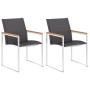 Sillas de jardín 2 unidades textilene y acero inoxidable gris en Sillas de jardín | Comprar online en Foru.es
