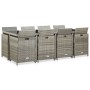 Set comedor de jardín 13 piezas y cojines ratán sintético gris en Conjuntos de jardín | Comprar online en Foru.es