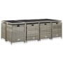 Set comedor de jardín 13 piezas y cojines ratán sintético gris en Conjuntos de jardín | Comprar online en Foru.es