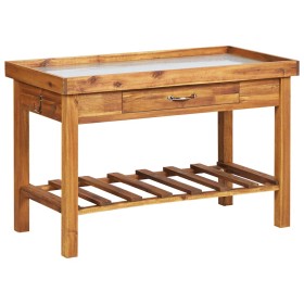 Mesa de cultivo de jardín madera maciza acacia tablero de zinc en Soportes para macetas | Comprar online en Foru.es