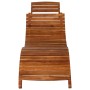Tumbona con mesa madera maciza de acacia marrón en Tumbonas | Comprar online en Foru.es