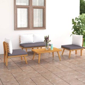 Set de muebles de jardín 4 piezas con cojines madera de acacia en Conjuntos de jardín | Comprar online en Foru.es