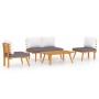 Set de muebles de jardín 4 piezas con cojines madera de acacia en Conjuntos de jardín | Comprar online en Foru.es