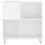 Mueble discos madera contrachapada blanco brillo 84,5x38x89 cm de vidaXL, Almacenamiento para CD y DVD - Ref: Foro24-831774, ...
