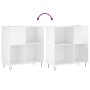 Mueble discos madera contrachapada blanco brillo 84,5x38x89 cm de vidaXL, Almacenamiento para CD y DVD - Ref: Foro24-831774, ...