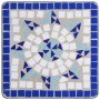 Mesa auxiliar de mosaico cerámica azul y blanco en Soportes para macetas | Comprar online en Foru.es