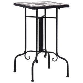 Mesa auxiliar de mosaico cerámica negro y blanco en Soportes para macetas | Comprar online en Foru.es